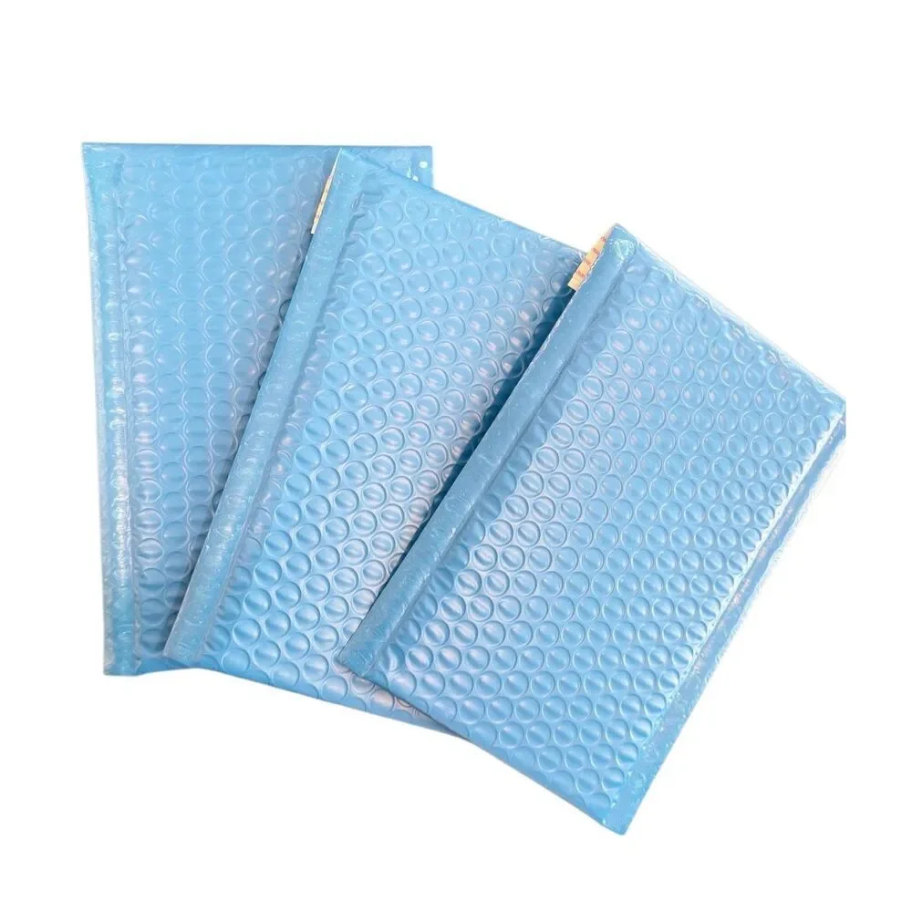 Blue Poly Bubble Padded Envelopes Self-Sealing Mailers 4X8 (Inner 4x7)